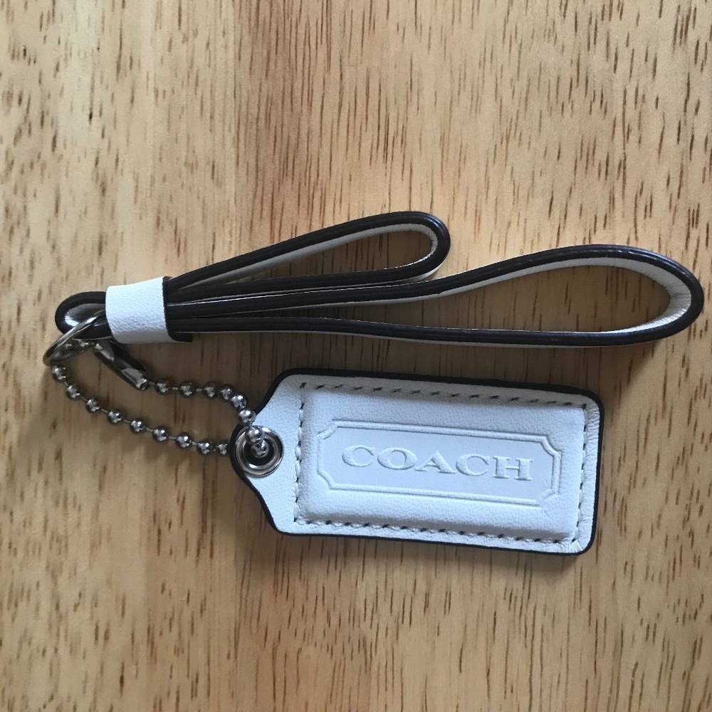 Coach White Leather Bag Tags/Hang Tags/Purse Charms